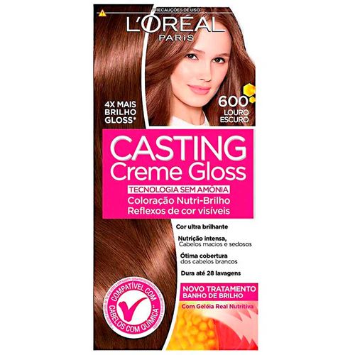 Tintura de Cabelo Casting Creme Gloss Cor 600 Louro Escuro 246g