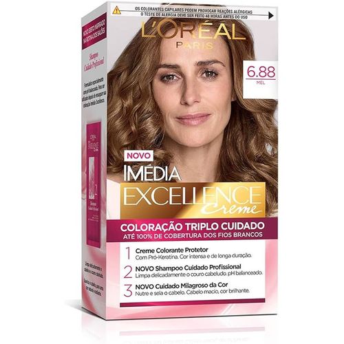 Tintura de Cabelo L'Oréal Excellence Imédia Cor 6.88 Mel Tabaco 1 Unidade