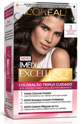 Tintura de Cabelo L'Oréal Imédia Excellence Cor 3 Castanho Escuro 1 Unidade