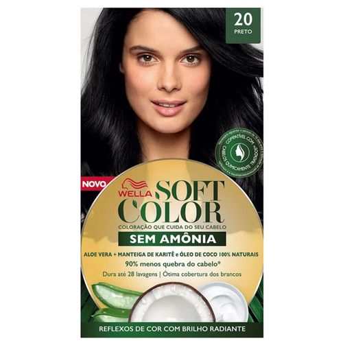 Tintura de Cabelo Wella Soft Color Cor 20 Preto 1 Unidade