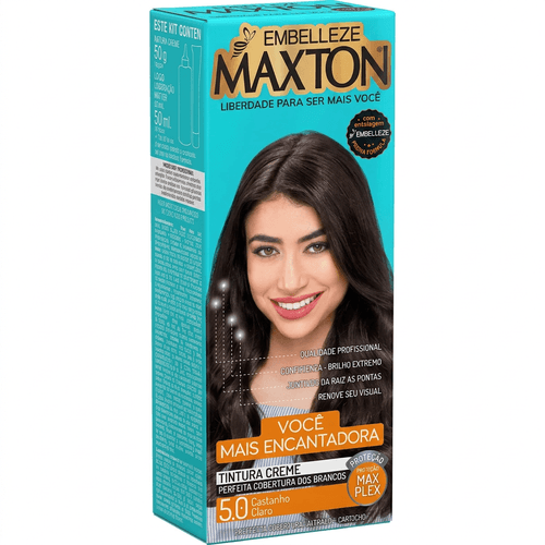 Tintura de Cabelo Maxton Cor 5.0 Castanho Claro 50g