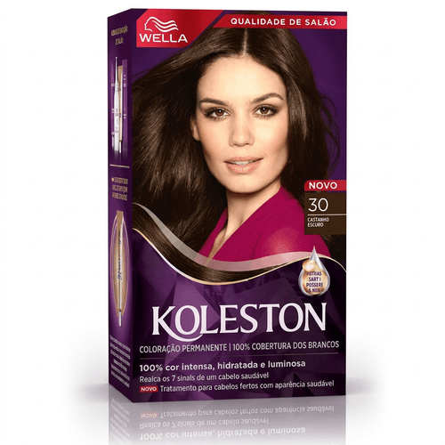 Tintura de Cabelo Wella Koleston Cor 3/0 Castanho Escuro 1 Unidade