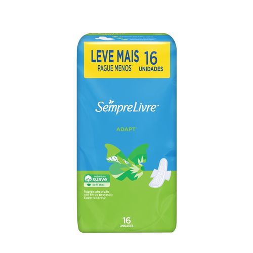 Absorvente Sempre Livre Adapt Suave com Abas 16 Unidades