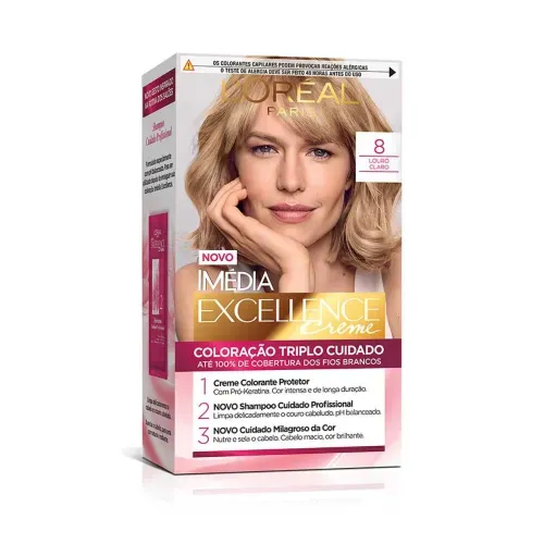 Tintura de Cabelo L'Oréal Imédia Excellence Cor 8.0 Louro Claro 1 Unidade
