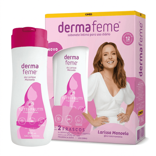 Kit Sabonete Íntimo Dermafeme Tutti-Frutti 2 Unidades 200ml