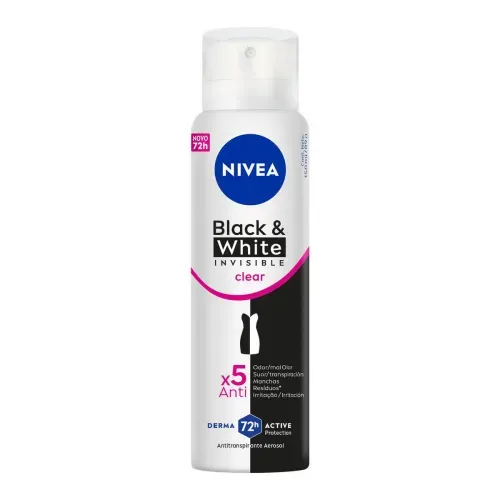 Desodorante Aerosol Feminino Nivea Black & White Clear 200ml