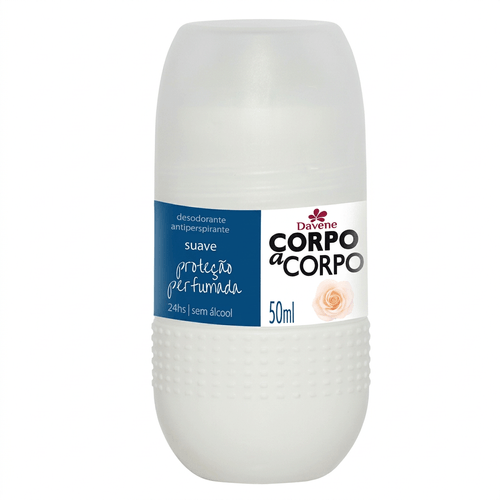 Desodorante Roll-On Feminino Davene Corpo a Corpo Suave 50ml