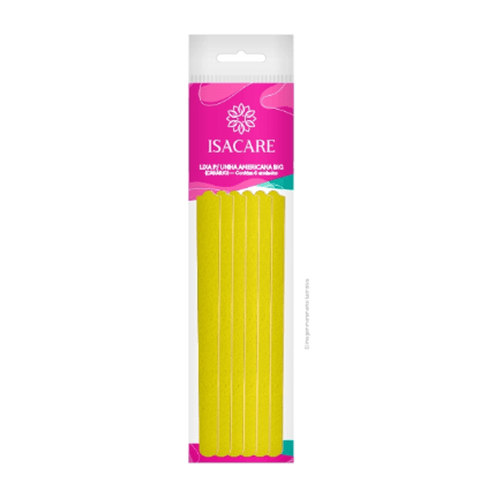 Lixa de Unha Isacare Big Canário Cor Amarelo 6 Unidades