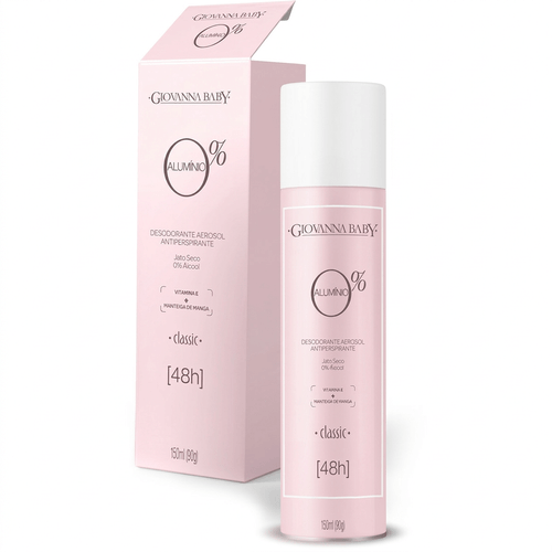 Desodorante Aerosol Feminino Giovanna Baby Classic 0% Alumínio 150ml