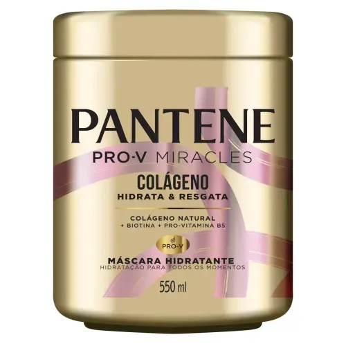 Máscara Capilar Pantene Miracles Colágeno Hidrata e Resgata 550ml