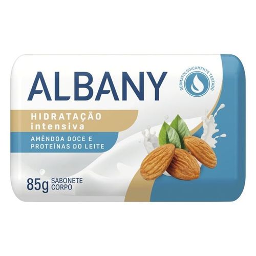 Sabonete em Barra Albany Hidratação Intensiva Amêndoa Doce e Proteínas do Leite 85g