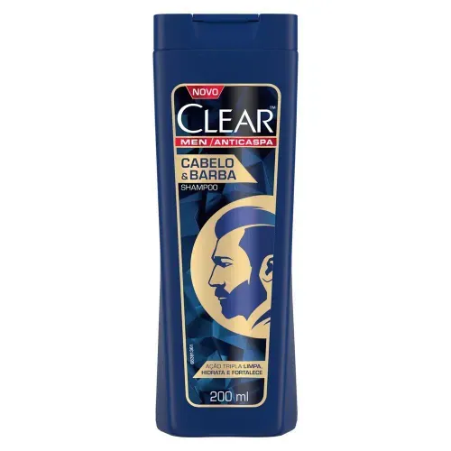 Shampoo Masculino Clear Anticaspa Cabelo e Barba 200ml