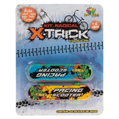 Brinquedo Infantil Skate de Dedo Radical X-Trick 2 Peças