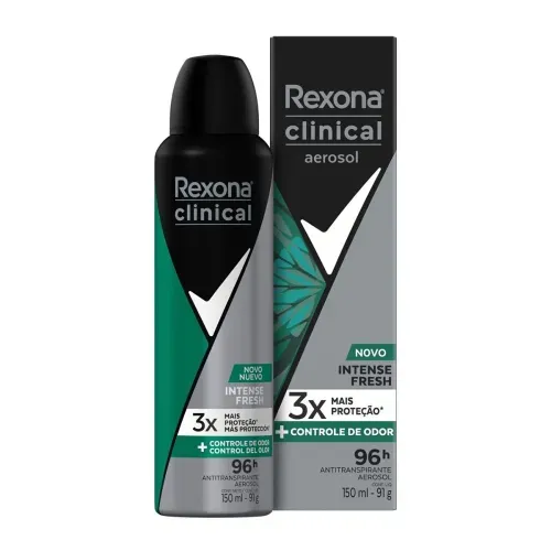 Desodorante Aerosol Masculino Rexona Clinical Intense Fresh 150ml
