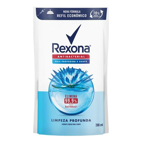 Sabonete Líquido Rexona Antibacterial Limpeza Profunda Refil 200ml