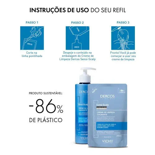Creme de Limpeza Capilar Vichy Dercos Sensi Scalp Refil 200ml
