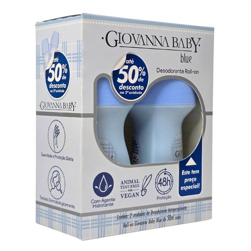 Kit Desodorante Roll-On Giovanna Baby Blue 2 Unidades