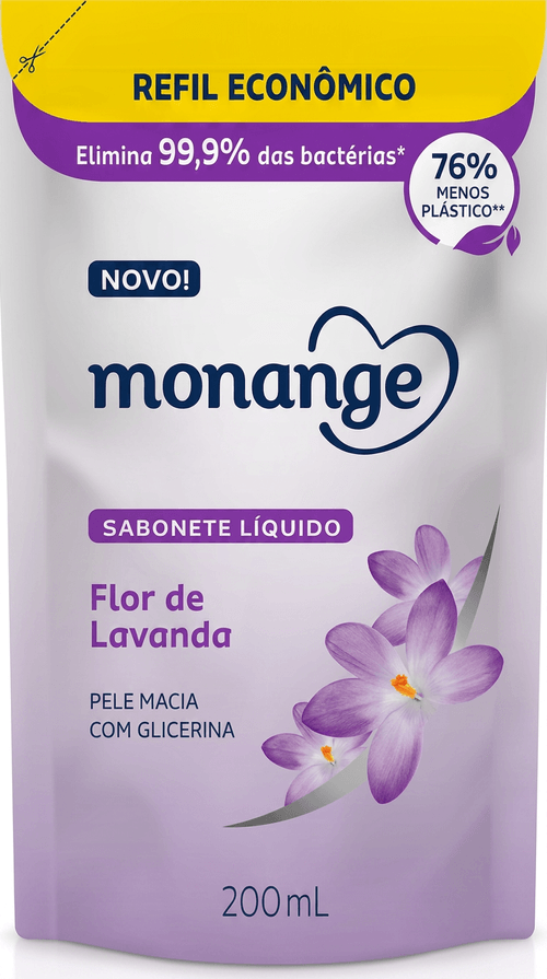 Sabonete Líquido Monange Flor de Lavanda Refil 200ml