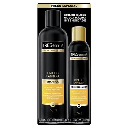 Kit Shampoo Tresemmé Brilho Lamelar 350ml + Condicionador 175ml