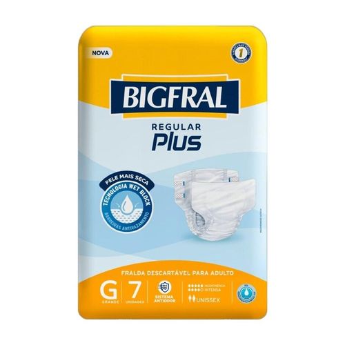 Fralda Geriátrica Bigfral Plus Regular G com 7 Unidades