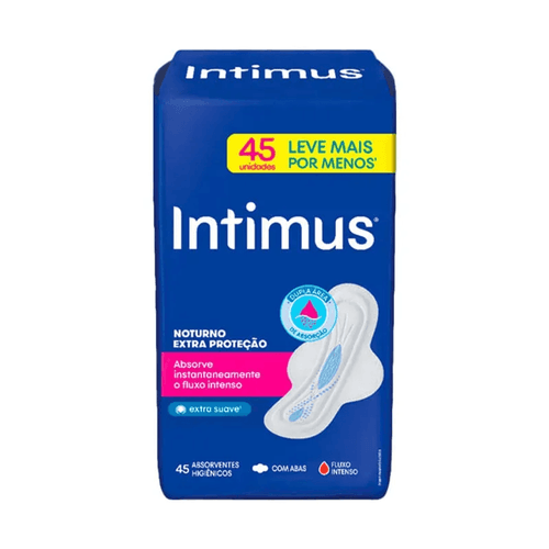Absorvente Intimus Noturno Suave com Abas 45 Unidades