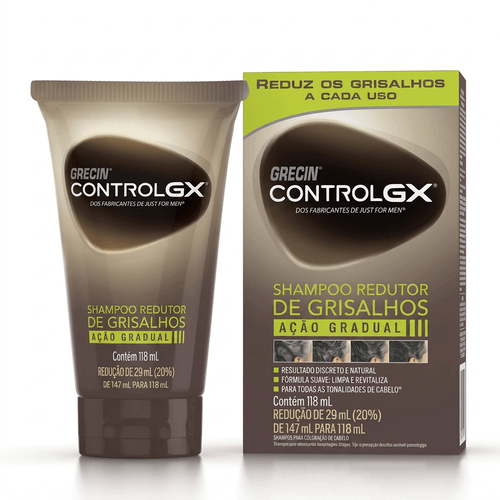 Shampoo Masculino Grecin Control GX Redutor de Grisalhos 118ml