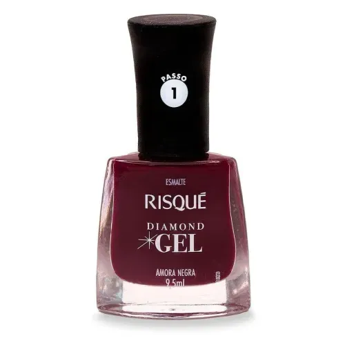 Esmalte Risqué Diamond Gel Cor Amora Negra 9,5ml