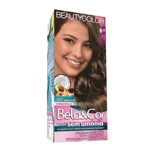 Tintura de Cabelo Beauty Color Bela&amp;Cor Cor 6.0 Louro Escuro