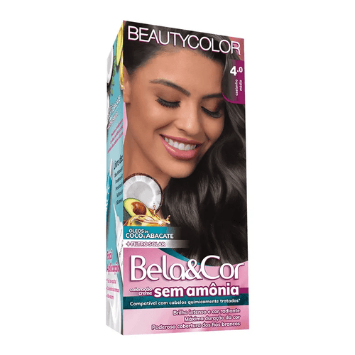 Tintura de Cabelo Beauty Color Bela&amp;Cor Cor 4.0 Castanho Médio