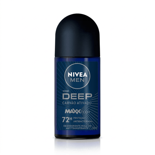 Desodorante Roll-On Masculino Nivea Men Deep Maxxtech Carvão Ativado 50ml