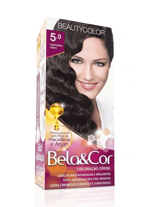 Tintura de Cabelo Beauty Color Cor 5.0 Castanho Claro