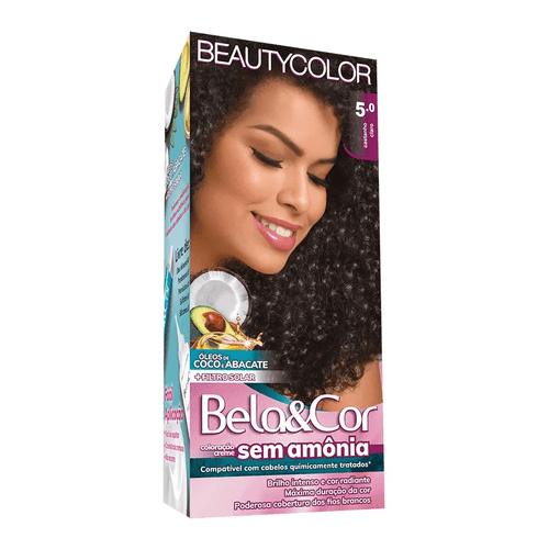 Tintura de Cabelo Beauty Color Bela&amp;Cor Cor 5.0 Castanho Claro