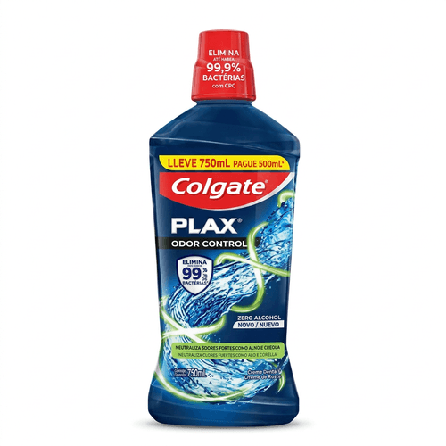 Enxaguante Bucal Colgate Plax Odor Control Sem Álcool 750ml