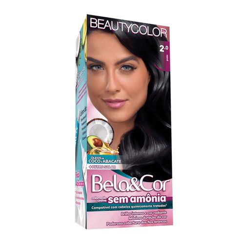 Tintura de Cabelo Beauty Color Bela&amp;Cor Cor 2.0 Preto
