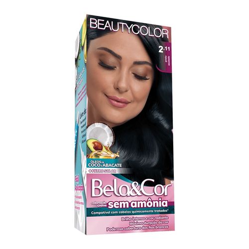 Tintura de Cabelo Beauty Color Bela&amp;Cor Cor 2.11 Preto Azulado