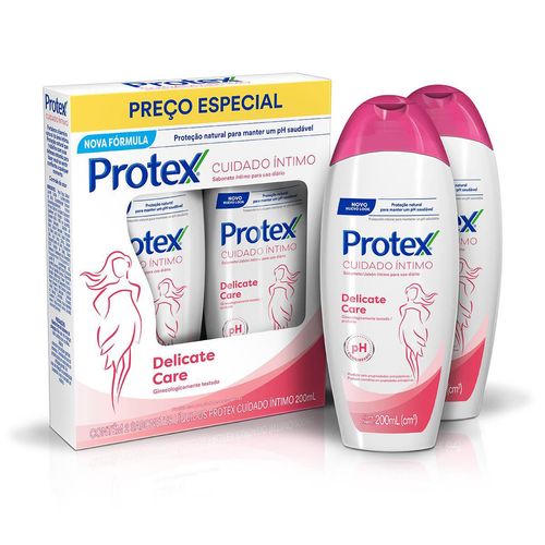 Kit Sabonete Íntimo Protex Delicate Care Fragrância Suave 2 Unidades 200ml