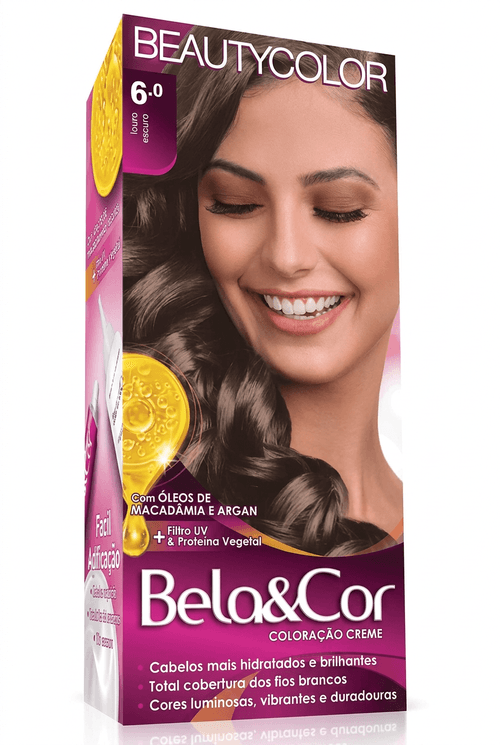 Tintura de Cabelo Beauty Color Cor 6.0 Louro Escuro 204g