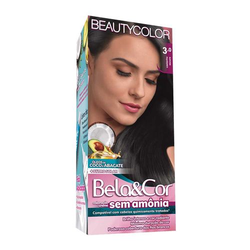 Tintura de Cabelo Beauty Color Bela&amp;Cor Cor 3.0 Castanho Escuro