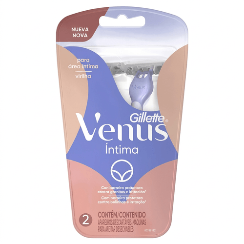 Aparelho Depilatório Feminino Gillette Venus Íntimo 2 Unidades