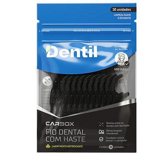 Fio Dental com Haste Dentil Carbox Menta 30 Unidades