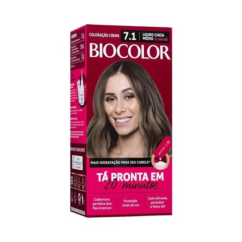 Tintura de Cabelo Biocolor Cor 7.1 Louro Cinza Claro