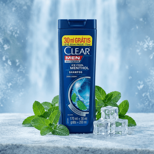Shampoo Masculino Clear Anticaspa Ice Cool Menthol 200ml