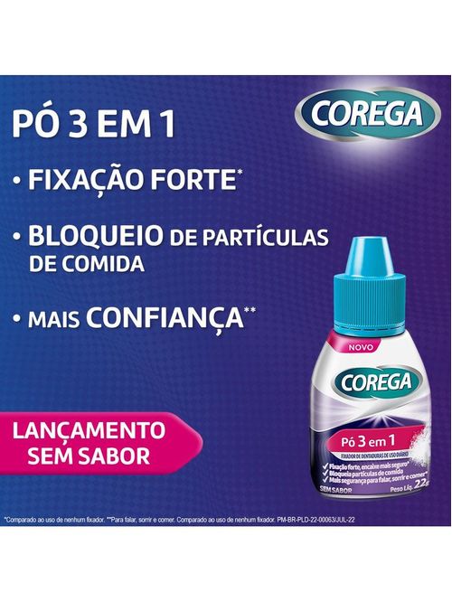 Fixador de Dentaduras Corega Pó sem Sabor 22g