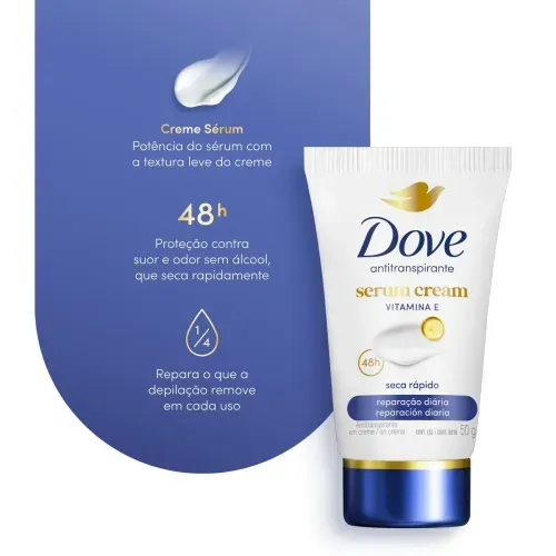 Desodorante em Creme Feminino Dove Sérum Vitamina E 50g