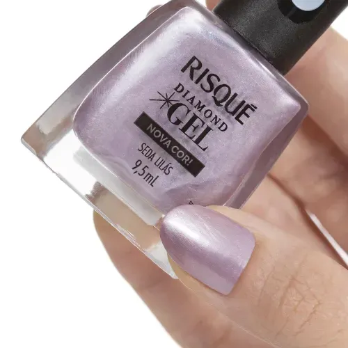 Esmalte Risqué Diamond Gel Cor Seda Lilás 9,5ml