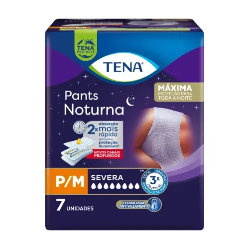 Roupa Íntima Descartável Pants Noturna Tamanho Pequena e Média 7 unidades Tena