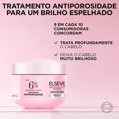 Máscara Capilar Elseve Glycolic Gloss 300ml