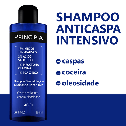 Shampoo Dermatológico Anticaspa Intensivo Principia AC-01 - 250ml