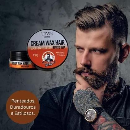 Pomada Capilar Masculina Lizan Classic Cream Wax Hair Teia 130g