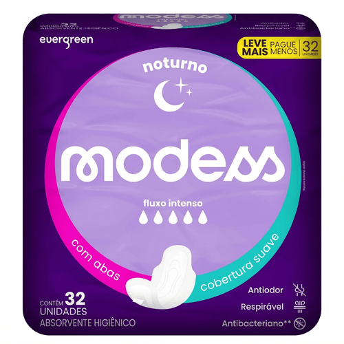 Absorvente Modess Noturno com Abas 32 Unidades
